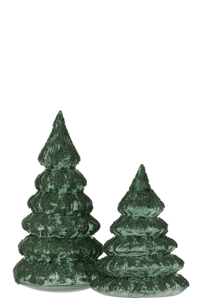 J-Line Christmas Tree Deco Sugar Glass Green Large
