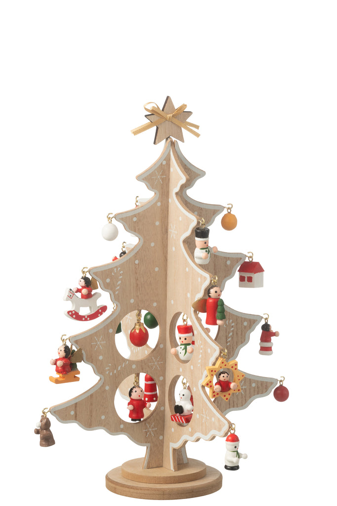 Kerstboom + Figuurtjes Opvouwbaar Hout Natuurlijk