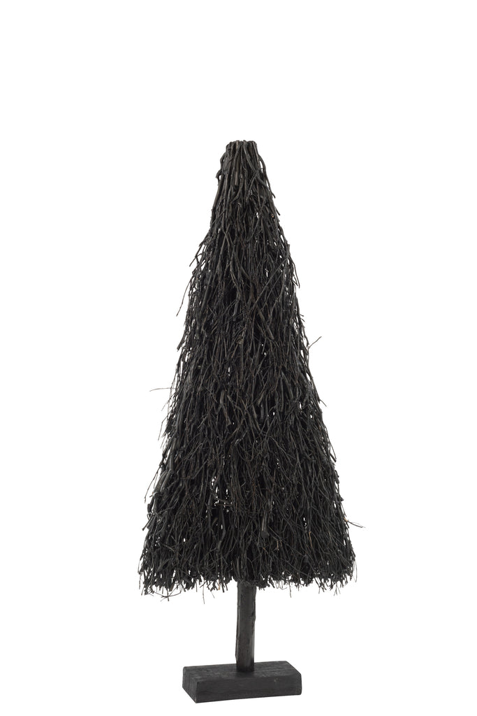 Kerstboom Platte Takken Hout Zwart Medium