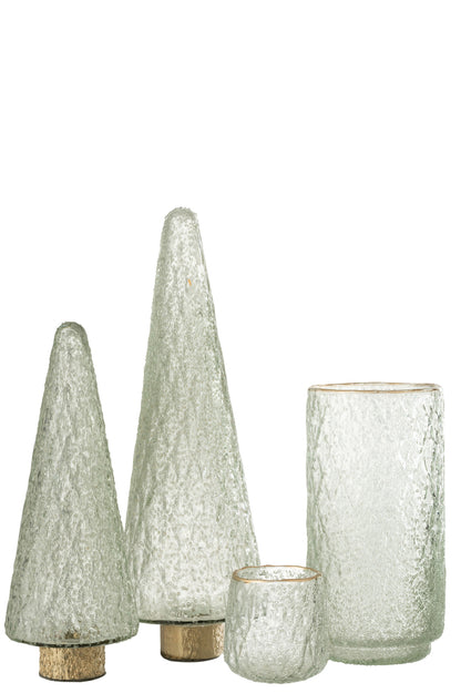 Kerstboom Gouden Voet Glas Transparant Groot