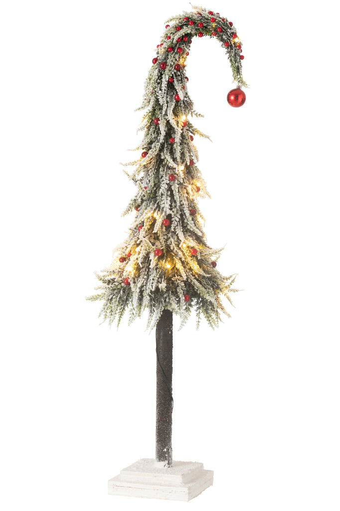 Kerstboomhoed + Led Kunstmatige Sneeuw Groen/Rood Groot