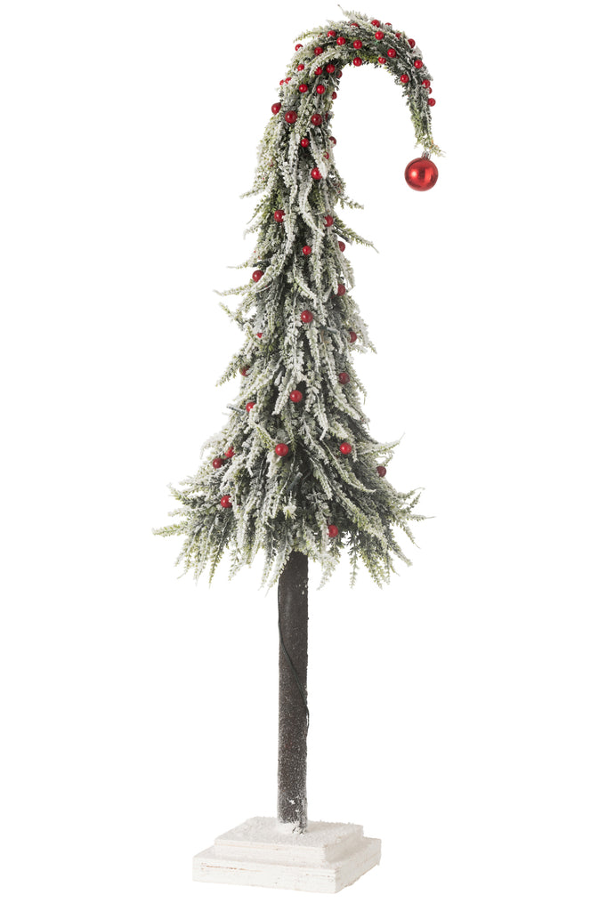 Kerstboomhoed + Led Kunstmatige Sneeuw Groen/Rood Groot