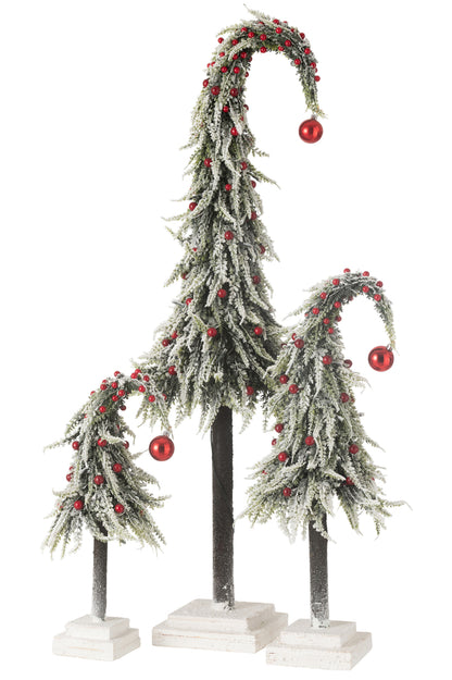 Kerstboomhoed + Led Kunstmatige Sneeuw Groen/Rood Groot