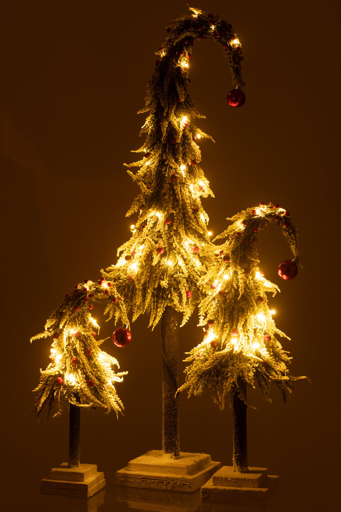Kerstboomhoed + Led Kunstmatige Sneeuw Groen/Rood Groot