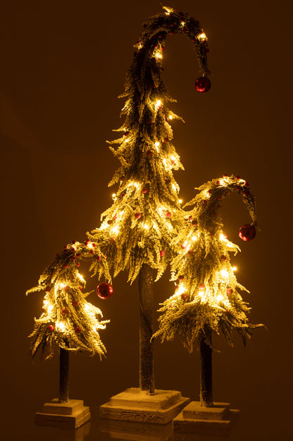 Kerstboomhoed + Led Kunstmatige Sneeuw Groen/Rood Groot