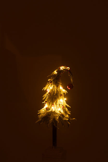 Kerstboomhoed + Led Plastic Sneeuw Groen/Rood Middelmatig