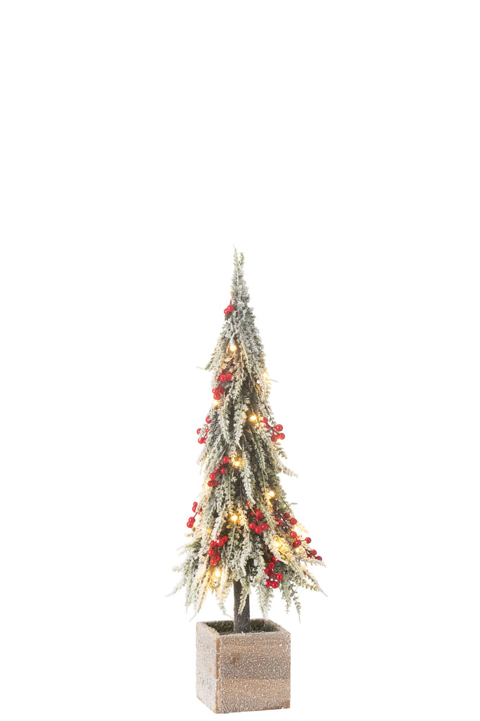 Kerstboom + Led Kunstmatige Sneeuw Groen/Rood Middelmatig