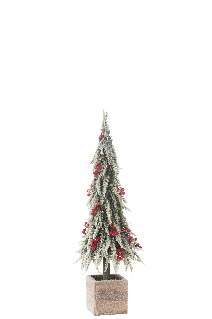 Kerstboom + Led Kunstmatige Sneeuw Groen/Rood Middelmatig