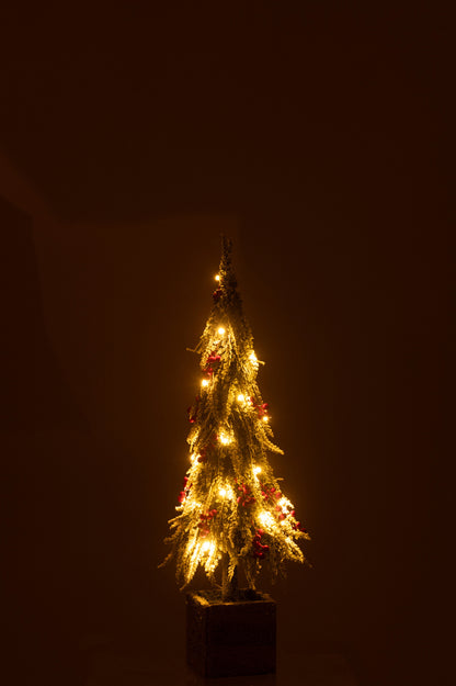 Kerstboom + Led Kunstmatige Sneeuw Groen/Rood Middelmatig