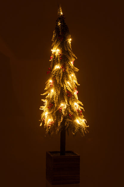 Kerstboom + Led Kunstmatige Sneeuw Groen/Rood Extra Groot