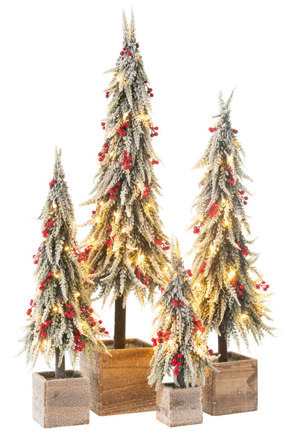 Kerstboom + Led Kunstmatige Sneeuw Groen/Rood Extra Groot