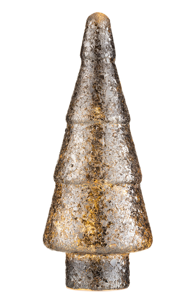 J-Line Kerstboom Led Gebroken Glas Zwart Groot