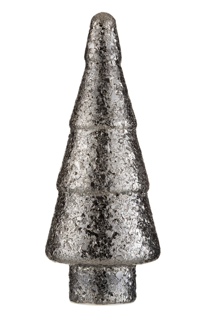 J-Line Kerstboom Led Gebroken Glas Zwart Groot