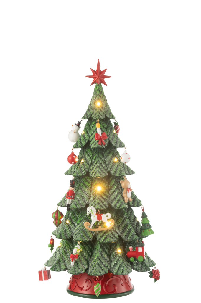 Kerstboom Led Ornamenten Hars Mix Klein