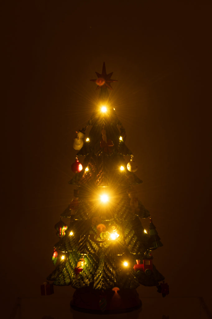 Kerstboom Led Ornamenten Hars Mix Klein