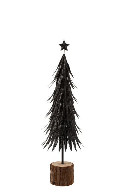 Kerstboom Metaal Glitter Zwart Klein