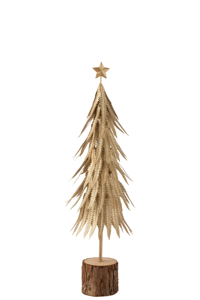 J-Line Christmas Tree Metal Glitter Gold Small