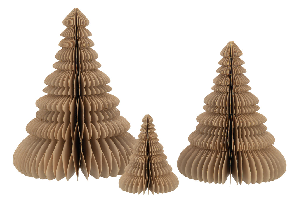 Kerstboom Vouwen Papier Beige Groot