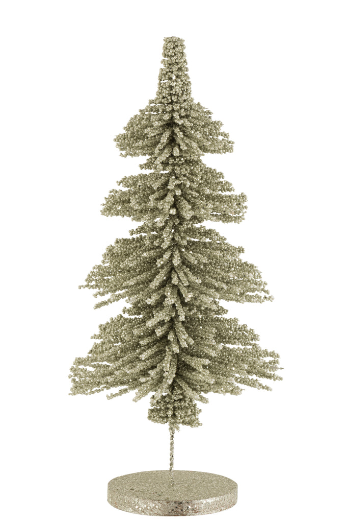 J-Line Kerstboom Deco Plastic Dots Glitter Lichtgroen Groot