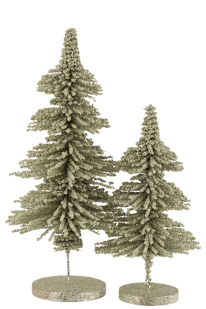 J-Line Kerstboom Deco Plastic Dots Glitter Lichtgroen Groot