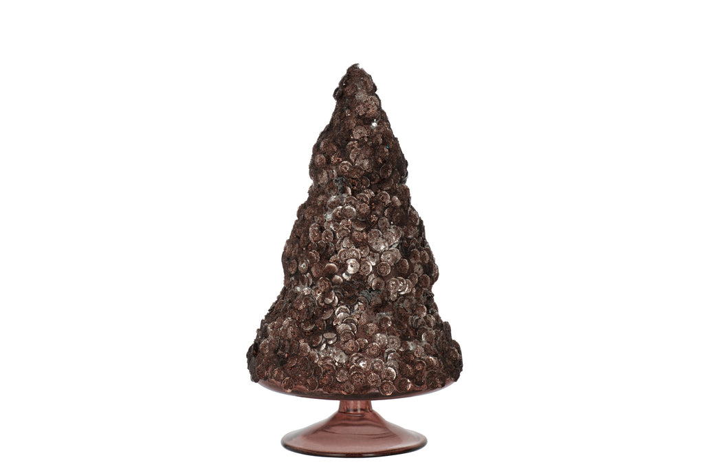 Kerstboom pailletten suiker mat donkerbruin groot
