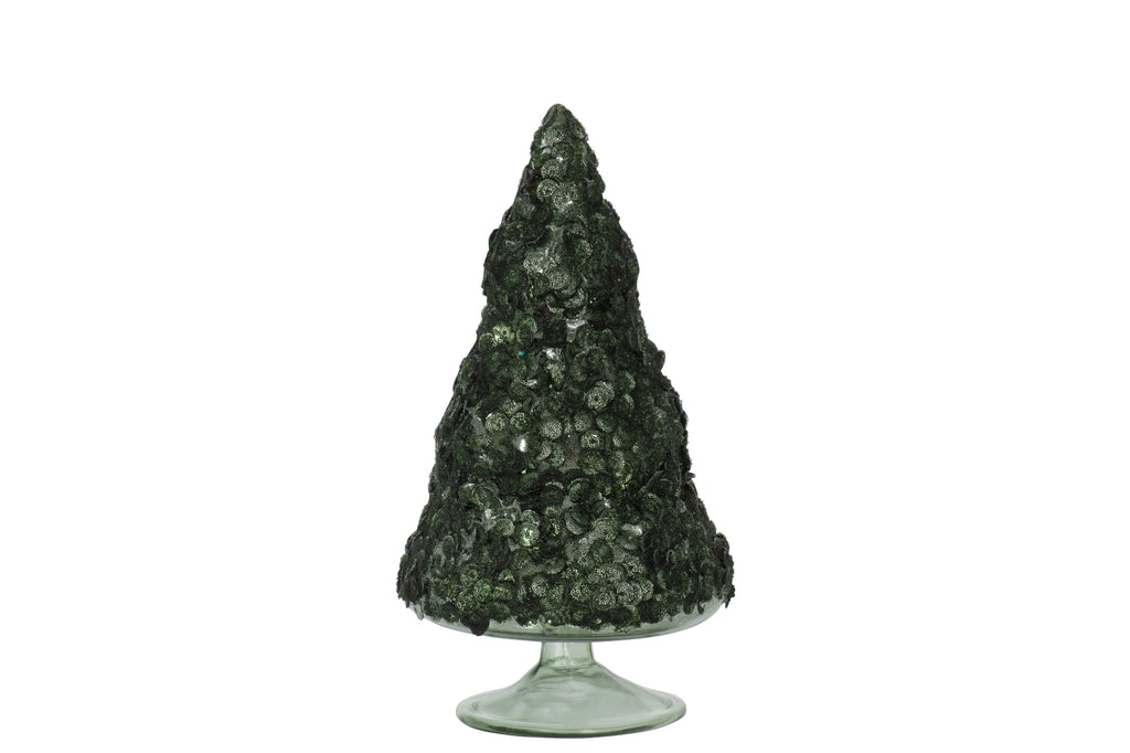 Kerstboom pailletten suiker mat donkergroen groot