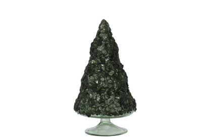 Kerstboom pailletten suiker mat donkergroen groot