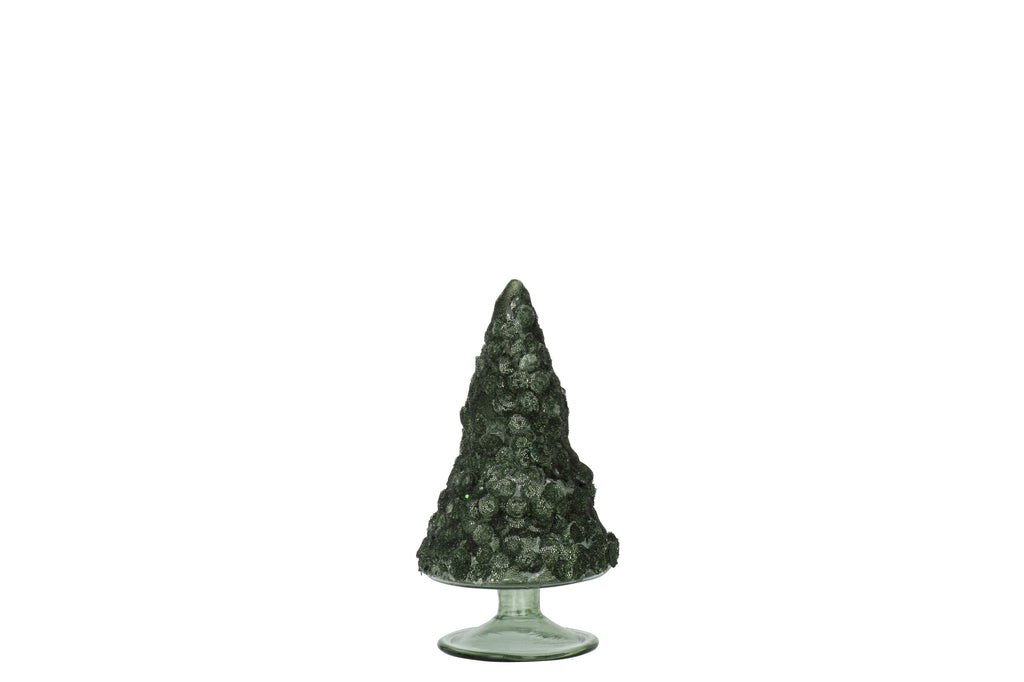 Kerstboom pailletten suiker mat donkergroen klein