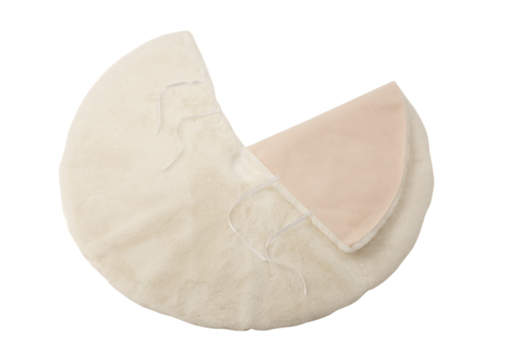 J-Line Christmas Tree Skirt Round Polyester White