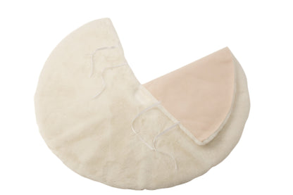 J-Line Christmas Tree Skirt Round Polyester White