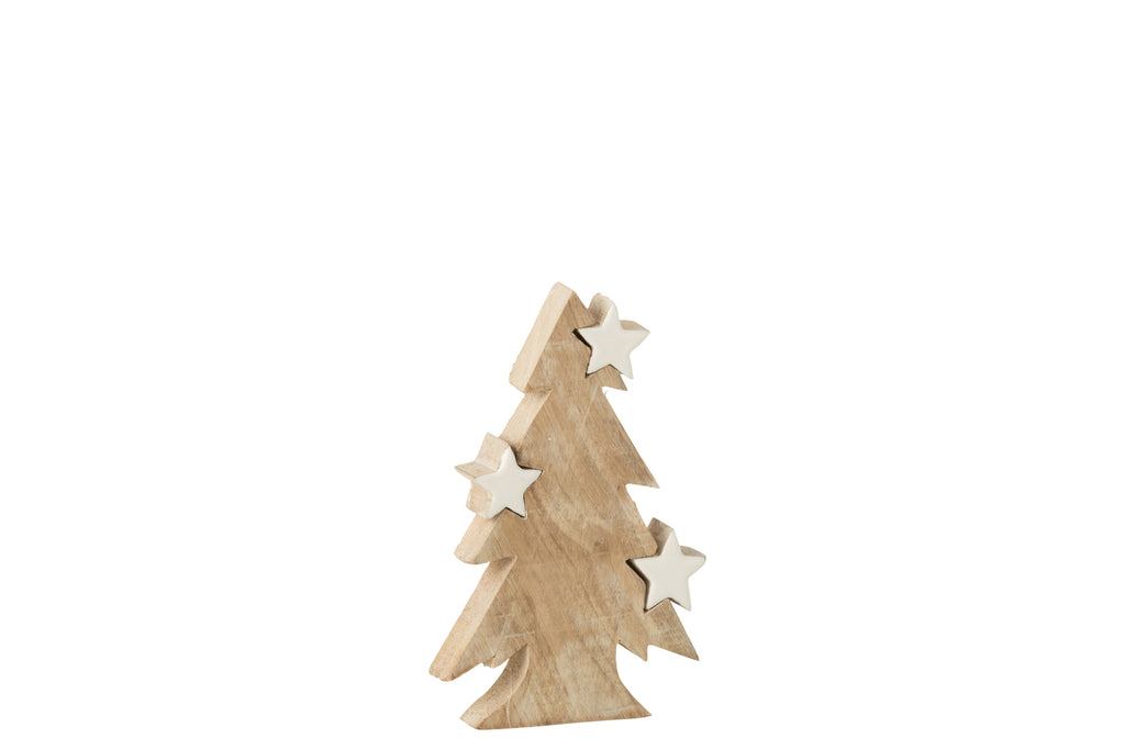 Kerstboomster Mangohout Witgewassen/Wit Middelgroot
