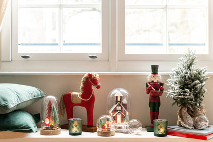Kerstboom + Led + Pot Jute Plastic Sneeuw Groen Extra Klein